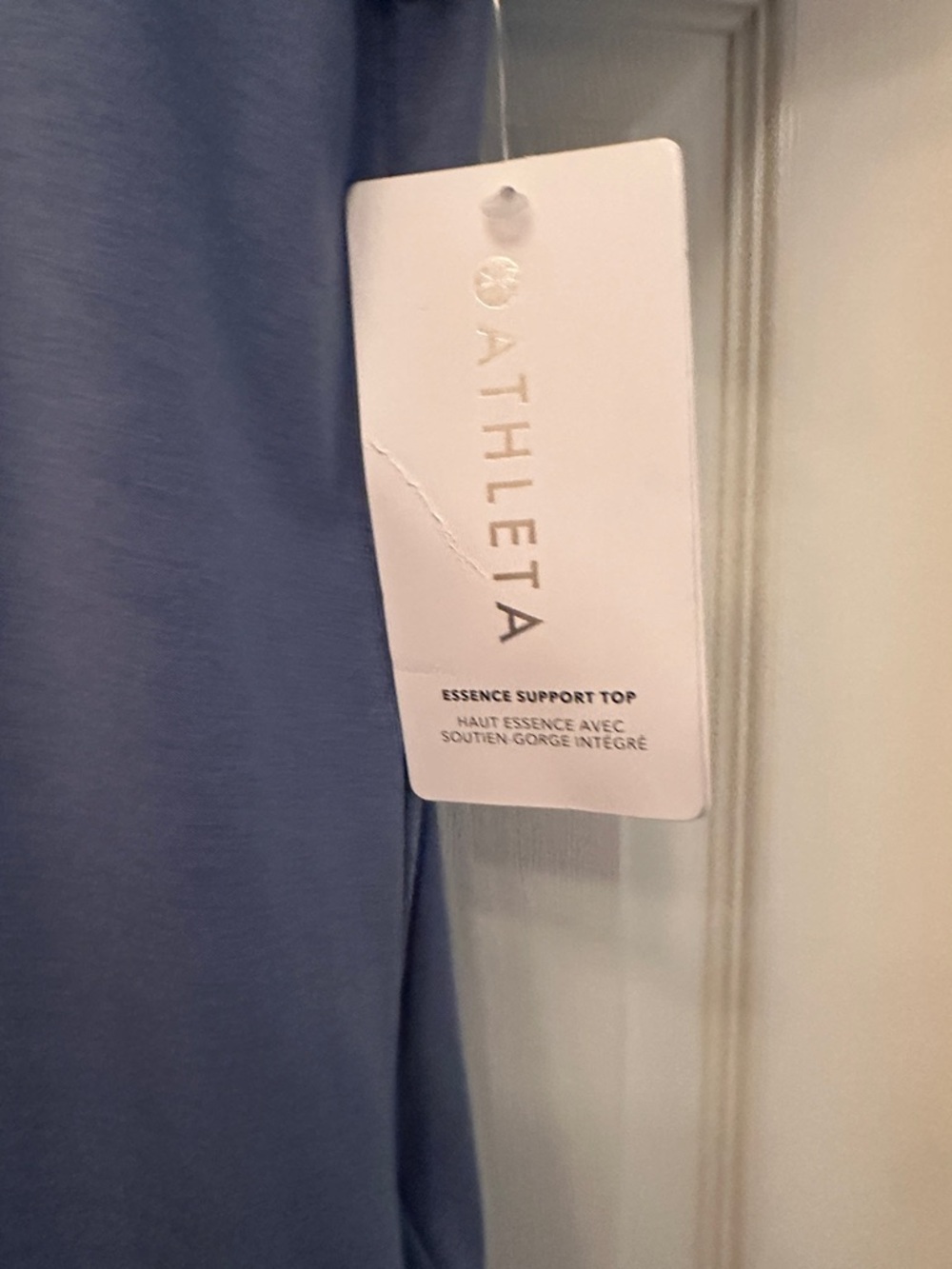 Athleta Essence Support Light Blue V-Neck Short Sleeve Tee - Relaxed Fit - Picture 3 of 11
